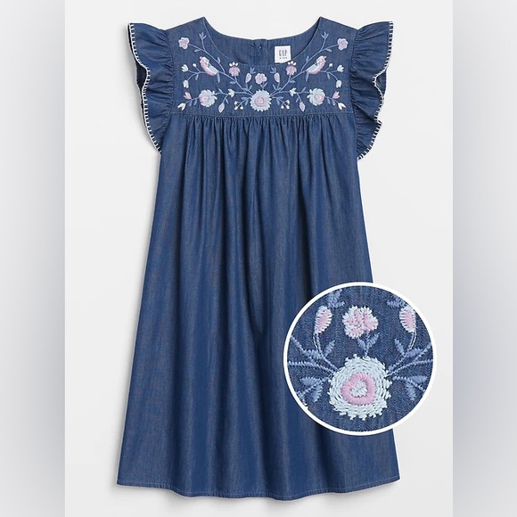GAP Other - Gap Kids Chambray Flutter Sleeve Dress